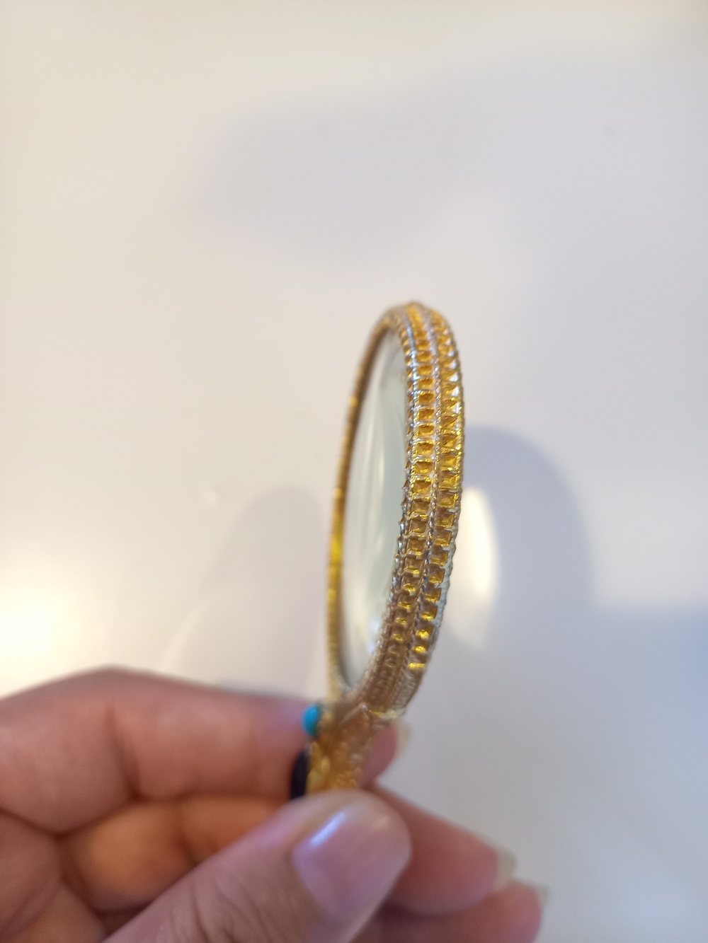 Vintage Signed Florenza Jeweled Hand-Held Magnifying Glass - Picture 7 of 12